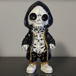 NWT Skeleton Figurine with Black Hooded Jacket